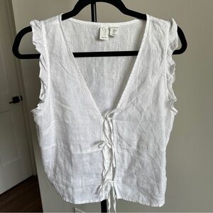 Joie White Sleeveless Blouse